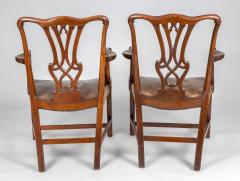 George III Style Mahogany Open Armchairs a Pair - 1892453