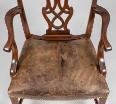 George III Style Mahogany Open Armchairs a Pair - 1892454