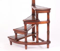 George III Style Mahogany Spiral Library Steps - 1495664