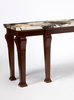George III Style Marble Top Mahogany Serving Console Table Early 20th Century - 4552809