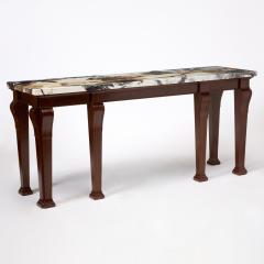 George III Style Marble Top Mahogany Serving Console Table Early 20th Century - 4552810