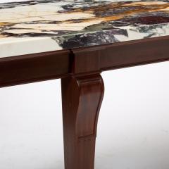 George III Style Marble Top Mahogany Serving Console Table Early 20th Century - 4552811