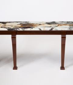 George III Style Marble Top Mahogany Serving Console Table Early 20th Century - 4552814