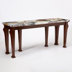George III Style Marble Top Mahogany Serving Console Table Early 20th Century - 4552817