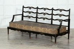 George III Style Sprung Ebonised Oak Parcel Gilt Sofa - 3297767