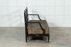 George III Style Sprung Ebonised Oak Parcel Gilt Sofa - 3297768