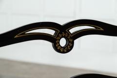 George III Style Sprung Ebonised Oak Parcel Gilt Sofa - 3297771