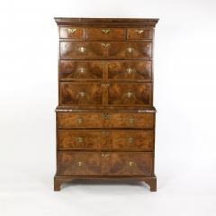 George III Walnut and Mahogany Chest on Chest English Circa 1780  - 2200520