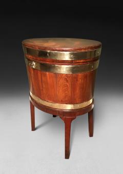 George III period Mahogany and Brass Oval Wine Cooler on stand - 4478010
