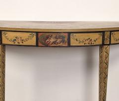 George III style English Painted Demilune Console circa 1920 - 4814437