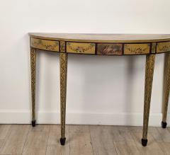 George III style English Painted Demilune Console circa 1920 - 4814438