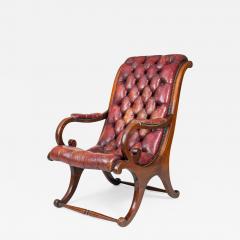 George IV Mahogany Sleigh Shaped Library Armchair - 789727