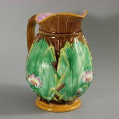 George Jones George Jones Majolica Bulrush and Lily Jug Pitcher - 3309884