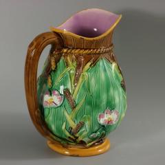 George Jones George Jones Majolica Bulrush and Lily Jug Pitcher - 3309886