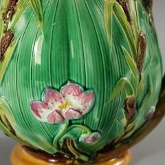 George Jones George Jones Majolica Bulrush and Lily Jug Pitcher - 3309892