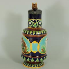 George Jones George Jones Majolica Fox and Dog Lidded Jug Pitcher - 1964741