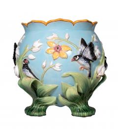 George Jones George Jones Majolica Turquoise Ground Jardiniere - 4643328