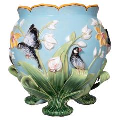George Jones George Jones Majolica Turquoise Ground Jardiniere - 4643335