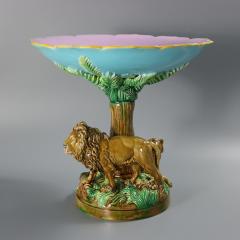 George Jones Majolica Africa Lions Compote - 4356547