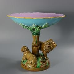 George Jones Majolica Africa Lions Compote - 4356552