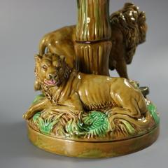George Jones Majolica Africa Lions Compote - 4356554