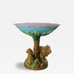 George Jones Majolica Africa Lions Compote - 4358480