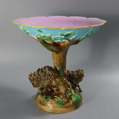 George Jones Majolica America Buffalo Compote - 4348067