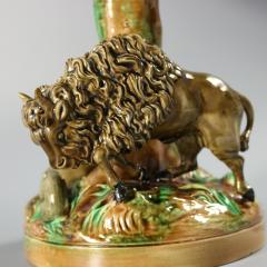 George Jones Majolica America Buffalo Compote - 4348075