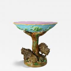 George Jones Majolica America Buffalo Compote - 4351657