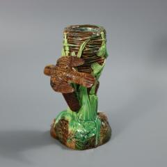 George Jones Majolica Bird on Nest Card Holder Vase - 4095821