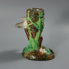 George Jones Majolica Bird on Nest Card Holder Vase - 4095824