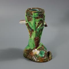 George Jones Majolica Bird on Nest Card Holder Vase - 4095825