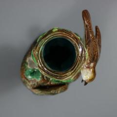 George Jones Majolica Bird on Nest Card Holder Vase - 4095827