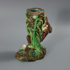 George Jones Majolica Bird on Nest Card Holder Vase - 4095828