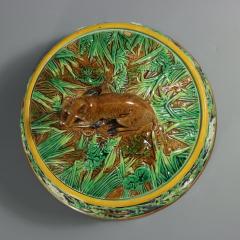 George Jones Majolica Deer Game Pie Dish and Liner - 3996440