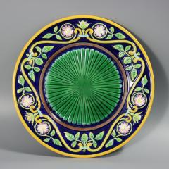 George Jones Majolica Dog Rose Plate - 4604553