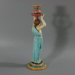 George Jones Majolica Egyptian Figural Candlestick - 3411690