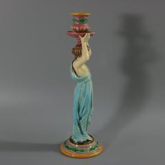 George Jones Majolica Egyptian Figural Candlestick - 3411691
