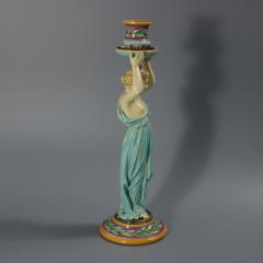 George Jones Majolica Egyptian Figural Candlestick - 4413986