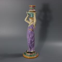 George Jones Majolica Egyptian Figural Candlestick - 4527966