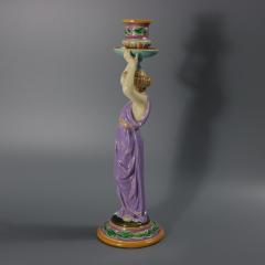 George Jones Majolica Egyptian Figural Candlestick - 4527967