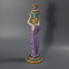 George Jones Majolica Egyptian Figural Candlestick - 4527968
