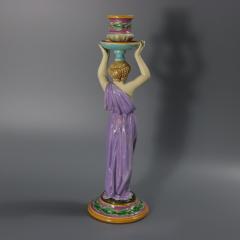George Jones Majolica Egyptian Figural Candlestick - 4527969