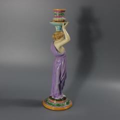 George Jones Majolica Egyptian Figural Candlestick - 4527970