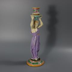 George Jones Majolica Egyptian Figural Candlestick - 4527972