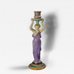 George Jones Majolica Egyptian Figural Candlestick - 4527985