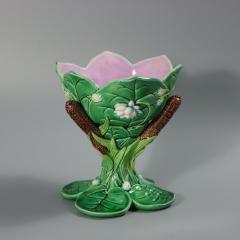 George Jones Majolica Lily Sweetmeat Dish - 4576475
