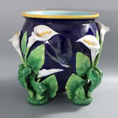 George Jones Majolica Swallow Lily Jardiniere - 3892177