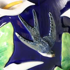 George Jones Majolica Swallow Lily Jardiniere - 3892182