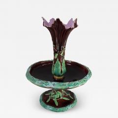 George Jones Victorian George Jones Majolica Mistletoe Epergne - 1757048